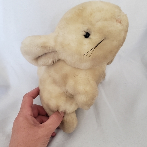 Eden Vintage Bunny Rabbit Plush Stuffed Animal Cream Tan 10 Inch - Picture 5 of 13